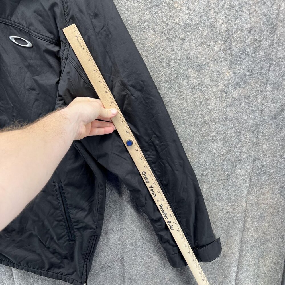 Oakley Jacket Men Large Black Button Down Polyester Full Zip Coat VTG Rain Wind - Picture 9 of 16